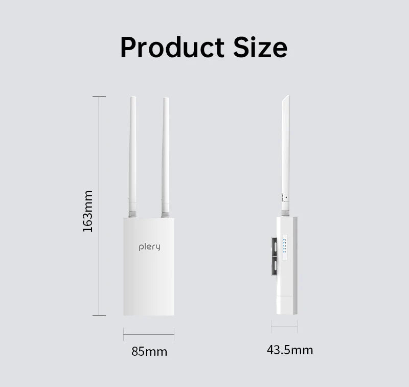 Plery IP66 CAT4 AX300 4G Router WiFi6 Outdoor Router For IP Camera/CPE 300Mbps Global LTE Router POE/DC Power 2*5dBi Antennas