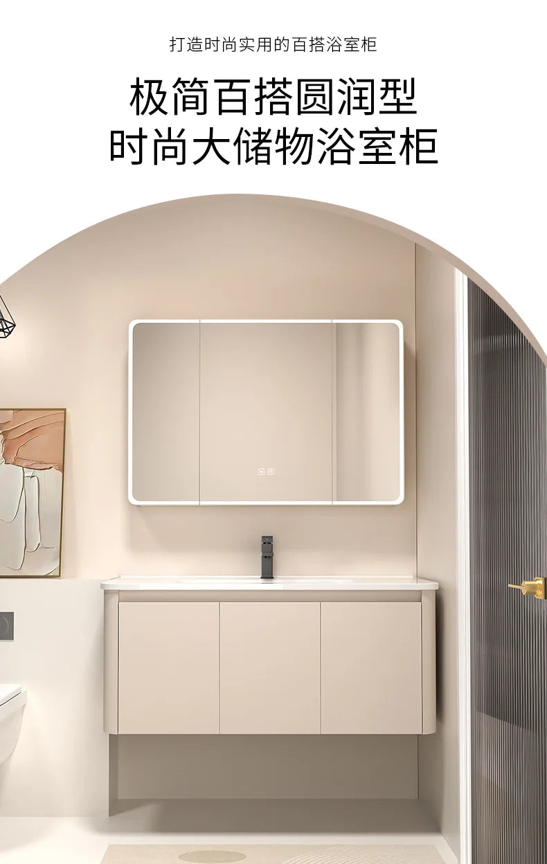 Moderner intelligenter Badezimmerschrank, Wabenstruktur, Aluminium, WC, Waschbecken, Schrank, Kombination, integriertes Keramikwaschbecken, Waschtisch