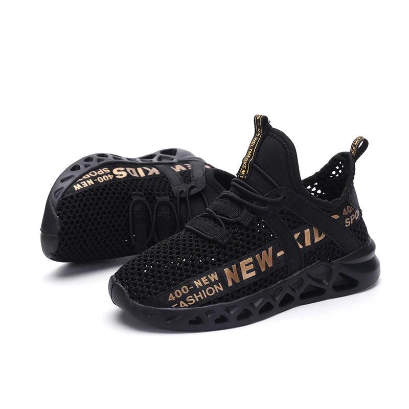 Single Net Children's Running Sneakers Breathable Lightweight Soft Non-slip Leisure Comfortable Walking Boys Girls Casual Shoes.