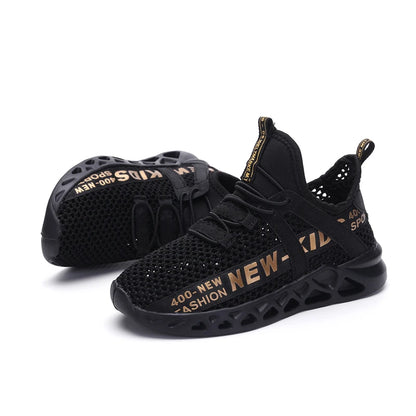 Single Net Children's Running Sneakers Breathable Lightweight Soft Non-slip Leisure Comfortable Walking Boys Girls Casual Shoes.