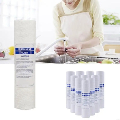 27RB Set of 10 Sediment Water Filter Replacement Cartridge PP Cotton Filter Cartridge Polypropylene Material for Whole House