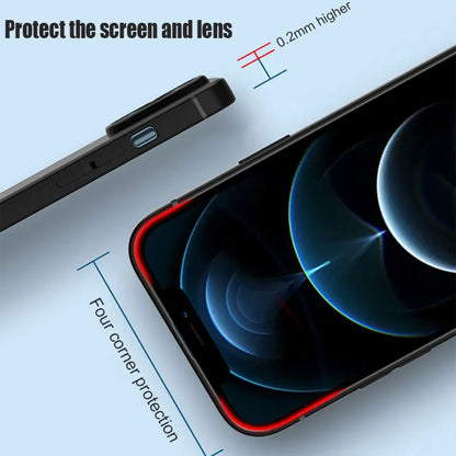 Luxury Black Silicone Matte Phone Case For iPhone 16 15 14 11 12 13 Pro Max 15 Plus 12 Mini 16E Xr X Xs Max Back Cover Soft Case.