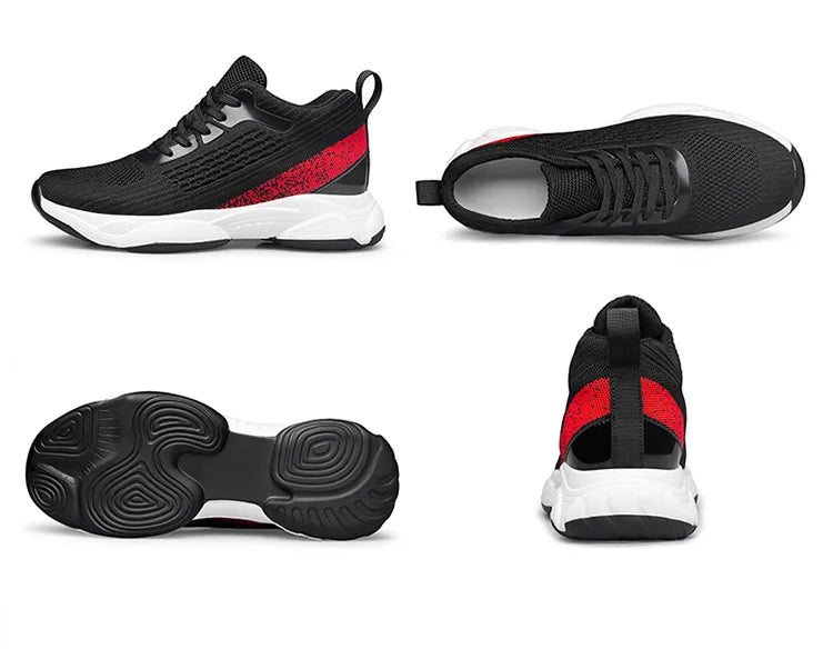 Fashion Men Sneakers Elevator Shoes Men Breathable Mesh Shoes Sports Casual Board Shoes Men's Hidden Inner Heightening Shoes 8cm
