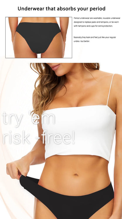 Seamless Swimwear Menstrual Panties 4-Layer Leakproof women's grooming pants Bikini Fast Absorption Summer Beachwear Period Swim.