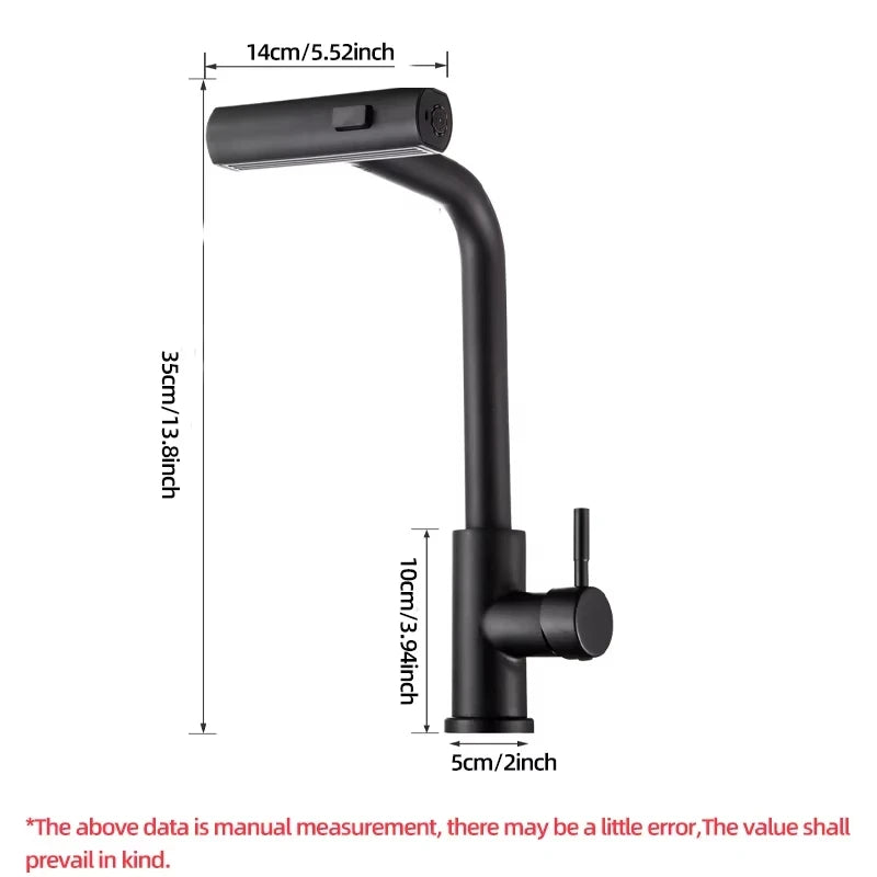 Gunmetal grey pull-out kitchen sink faucet, water flow spout, stainless steel, hot and cold water mixer, deck mounted faucet