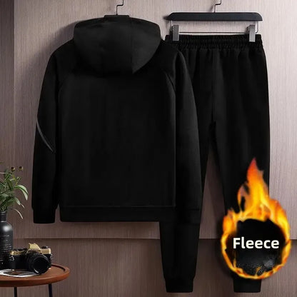 Autumn Winter Loose Hooded Long Sleeve Zipper Jacket Pants Trendy Set Men's Clothing New Hot Sale Of The Season Style Casual Out
