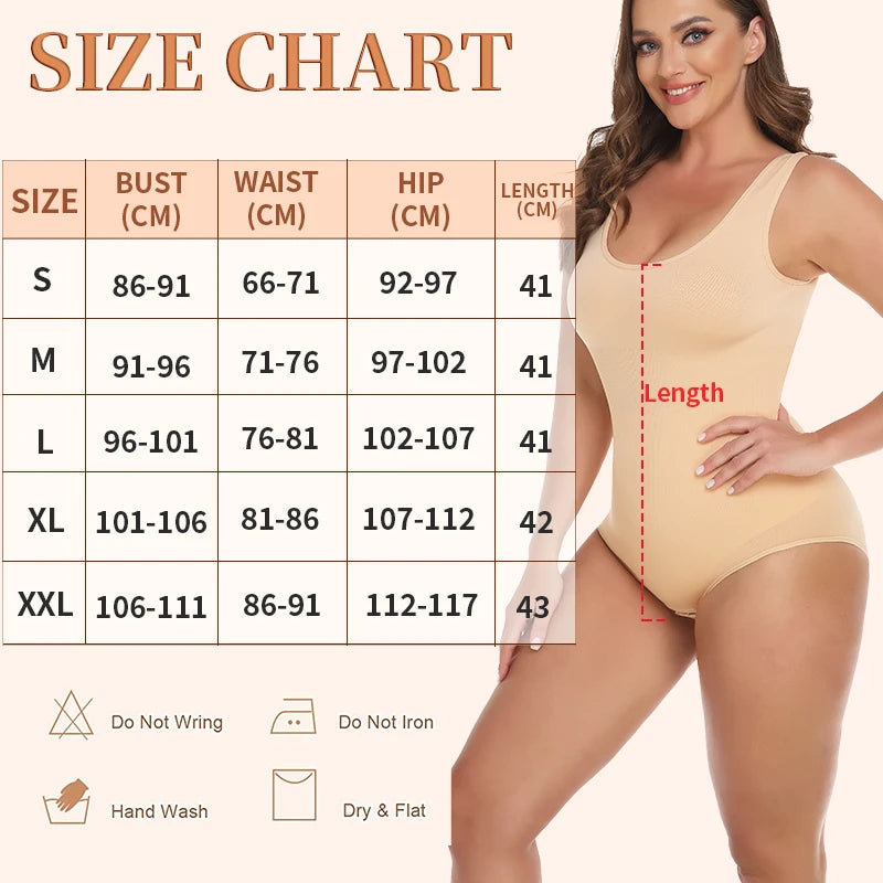 Bodysuit Women Shapewear Tummy Control Butt Lifter Body Shaper Smooth Invisible Under Dress Slimming Underwear Low Neck Jumpsuit.