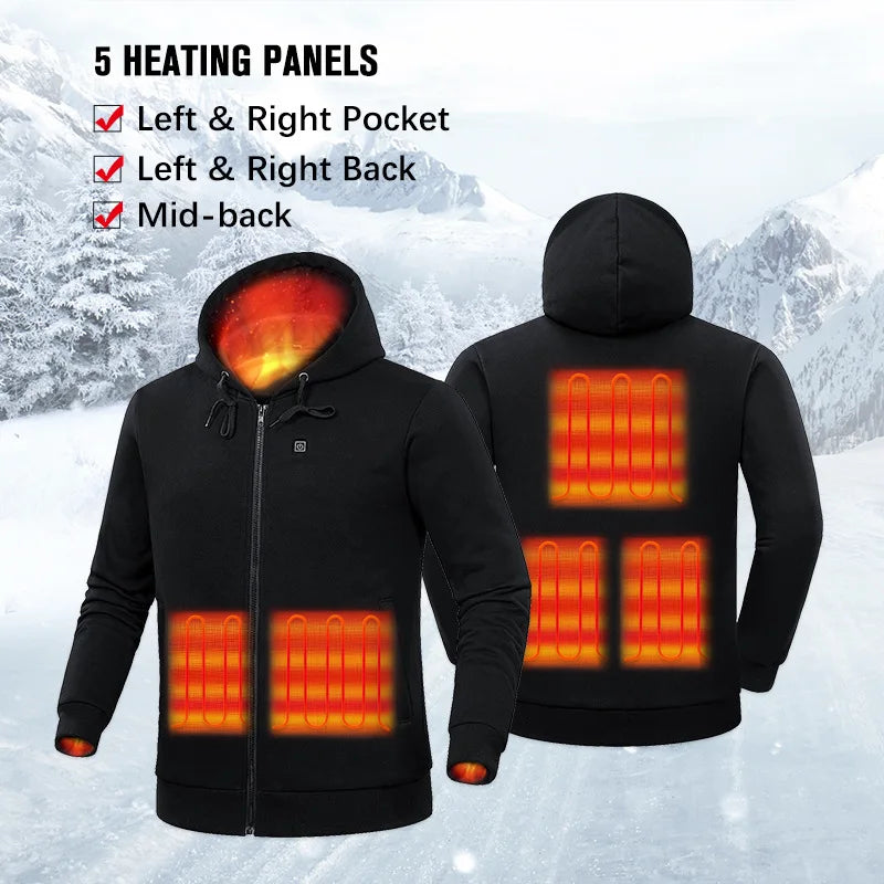 Men's Winter USB Heating  jacket Heated Hoodie Anime Hoodies Winter Men jackets streetwear Heated  Hoodies Sweatshirt Clothes.