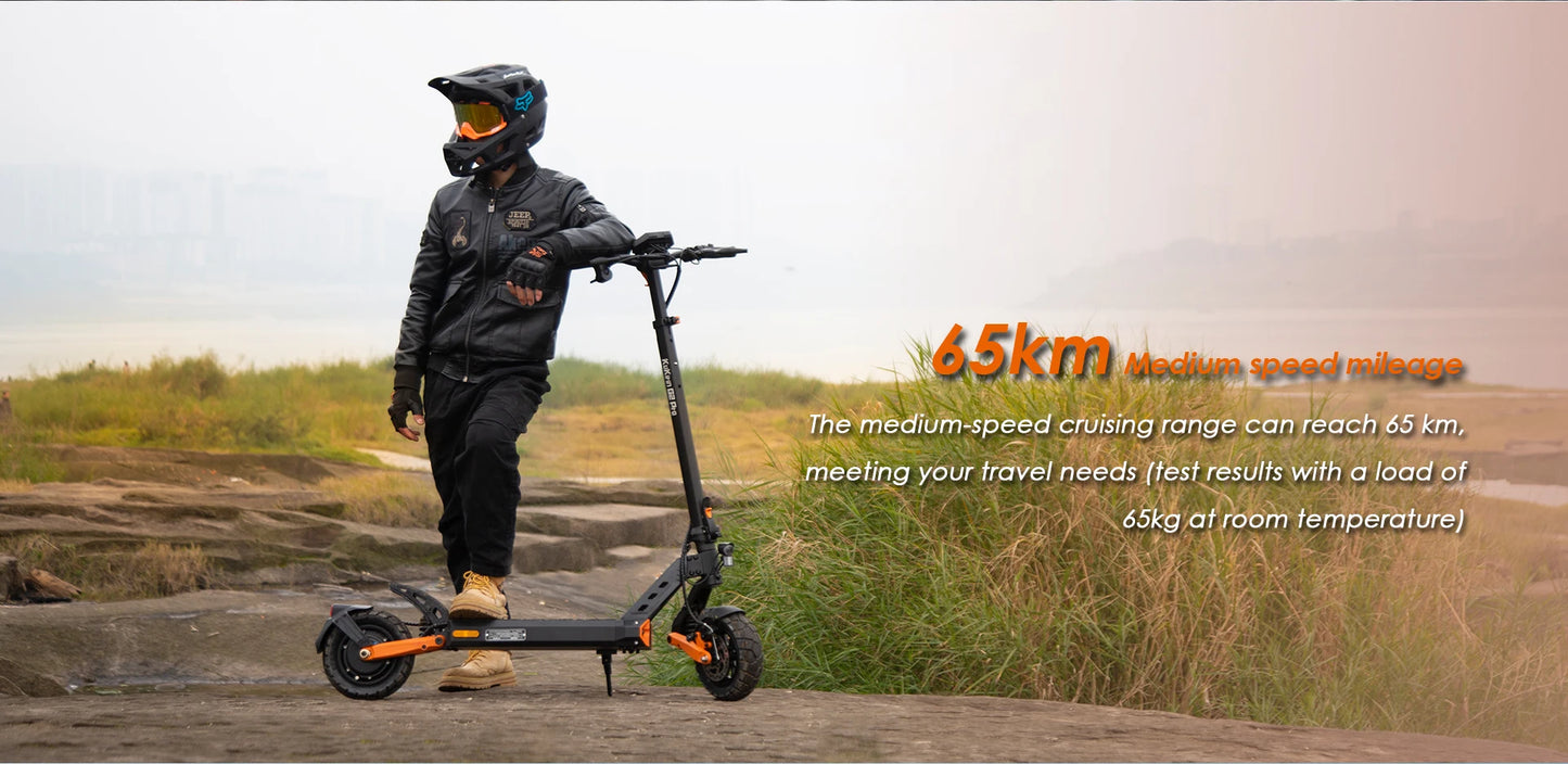 KuKirin G2 Pro VMP Electric Scooter 500W 48V 15.6Ah 9 Inch Off-road Tire Foldable Electric Scooter 25KM/H Speed 65KM Range.