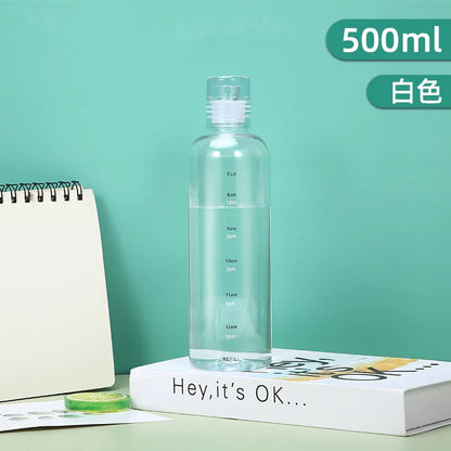 water bottle High-value colorful time scale cup red cute drinking water target bottle ins simple water cup my gourd man bottles