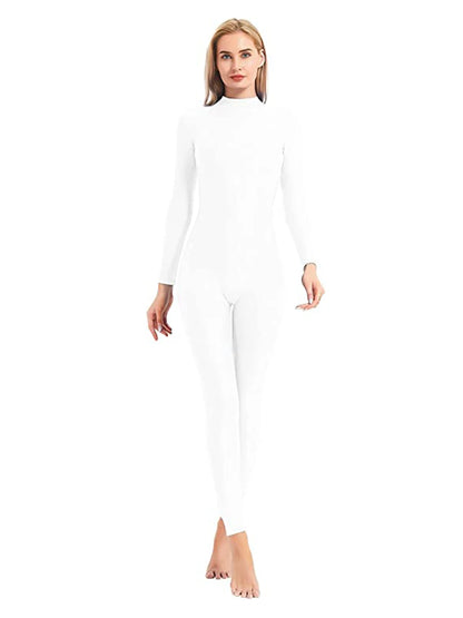 Unisex  Turtleneck Unitard Full Body Leotard  Long Sleeve Yoga Bodysuit Women Catsuit Daily Fitness Wear Cosplay Suits