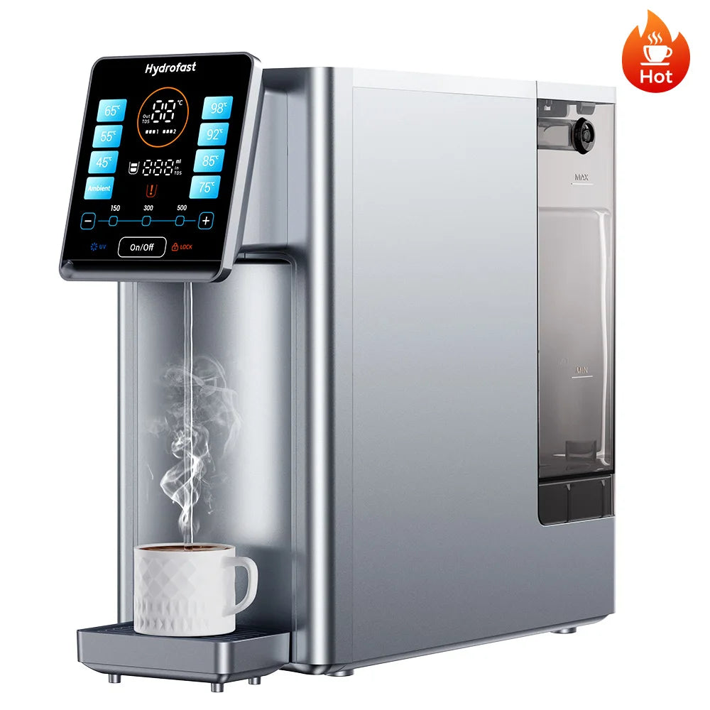 Hydrofast W100 Countertop Water Purifier,Food-Grade Materials,Hot & Ambient Water,8 Temperatures,Comprehensive UV Sterilization.
