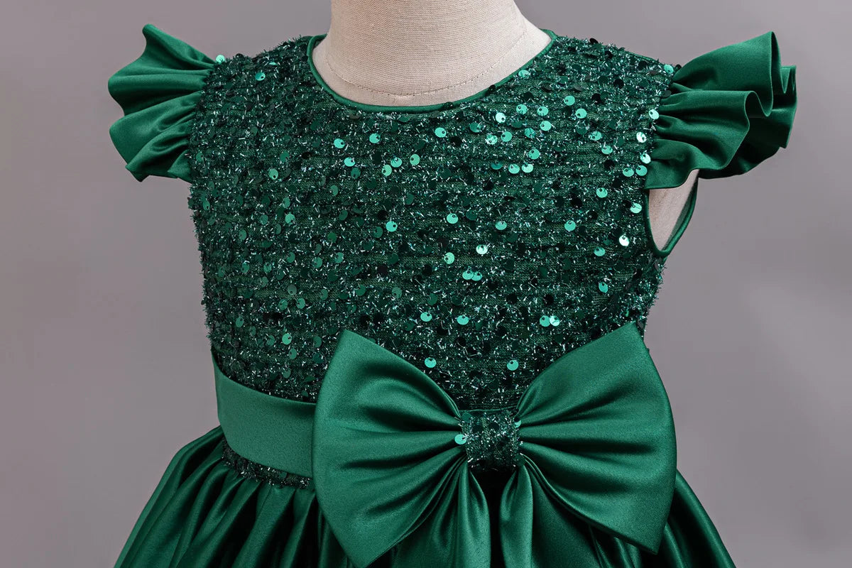 Performance Formelles Partykleid für Mädchen, Kinderkleidung, Paillettenkleider, aktive Kleider für Mädchen, Kinderkleidung, Schwarz, 3 bis 10 Jahre.