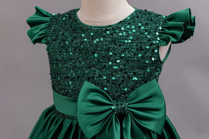 Performance Formelles Partykleid für Mädchen, Kinderkleidung, Paillettenkleider, aktive Kleider für Mädchen, Kinderkleidung, Schwarz, 3 bis 10 Jahre.