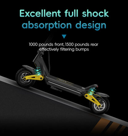 OOTD S10 Folding Electric Scooter 10 Inch Tires 1400W Motor 25km/h Max Speed 48V 20Ah Battery for 60-70km Range 120KG Max Load.