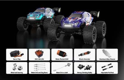 Teeggi 1/14 4WD High Speed Rc Off-road Car 100KM/H Brushless motor 3S Remote Control Truck Drift Racing Cars Toys For kid Gifts