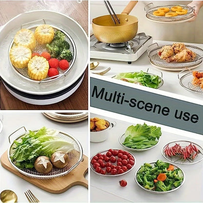 tainless Steel Filter Tray,Reusable Round Mesh Basket,Frying Grilling,Kitchen Strainer,Fruit vegetable water filter basket.