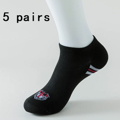 5 Pairs of Women's/men's Boat Socks Invisible Low Cut Anti Slip Summer No Show Ankle Socks Solid Color Casual Breathable