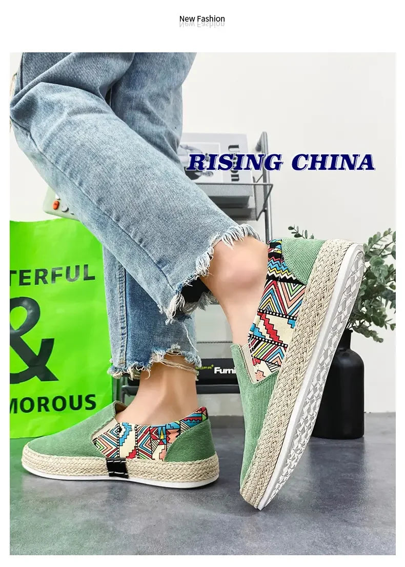 2023Men Turnschuhe Casual Sommer Low-top Cord Schuhe Fischer Schuhe Faul Schuhe Slip-on Tuch Schuhe Trendy männer Schuhe.