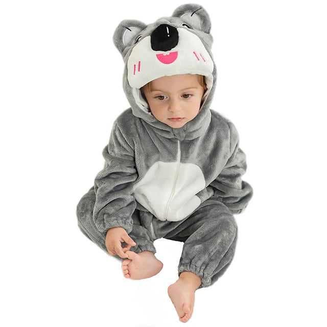 MICHLEY Winter Baby Strampler Mit Kapuze Flanell Cosplay Kleinkind Infant Kleidung Insgesamt Bodys Overall Kostüm Für Kinder Mädchen Junge.