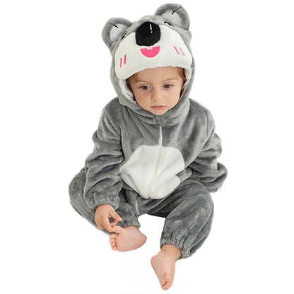 MICHLEY Winter Baby Strampler Mit Kapuze Flanell Cosplay Kleinkind Infant Kleidung Insgesamt Bodys Overall Kostüm Für Kinder Mädchen Junge.