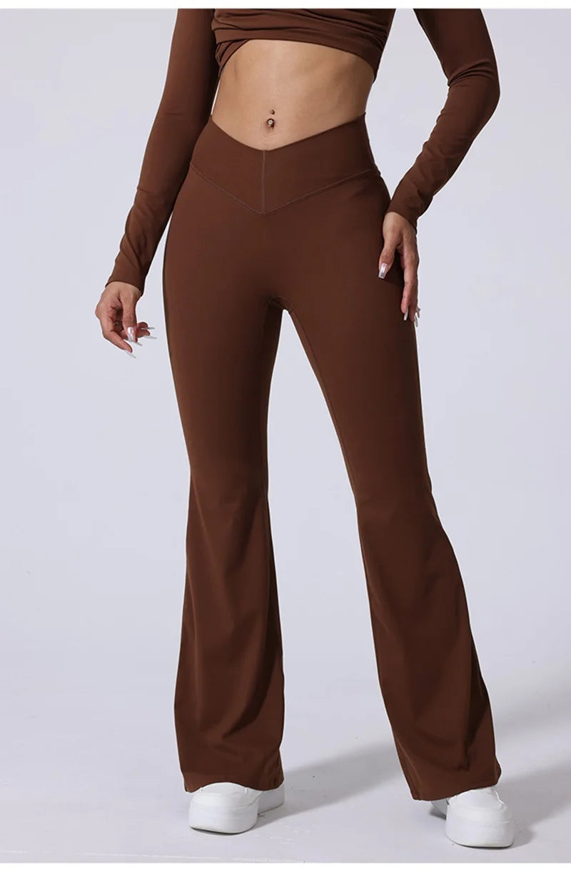 Cloud Hide Blue Sports Leggings Plus Size Long Yoga Pants Women Gym Fitness Running Flared Trousers High Waist Workout Tights.