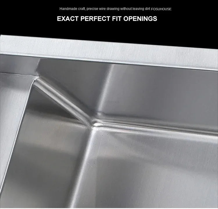 Hidden Stainless Steel Kitchen Sinks Modern Kitchen Accessories with Cover Kitchen Sink Dish Drainer Light Luxury Single Tank L