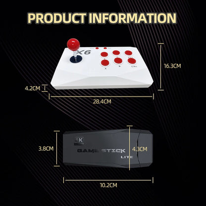 VILCORN M8 Game Stick 4K Arcade Video Game Console for MAME PS1 9 Emulator with Double Arcade Joysitck 41000 Games Retro Machine.