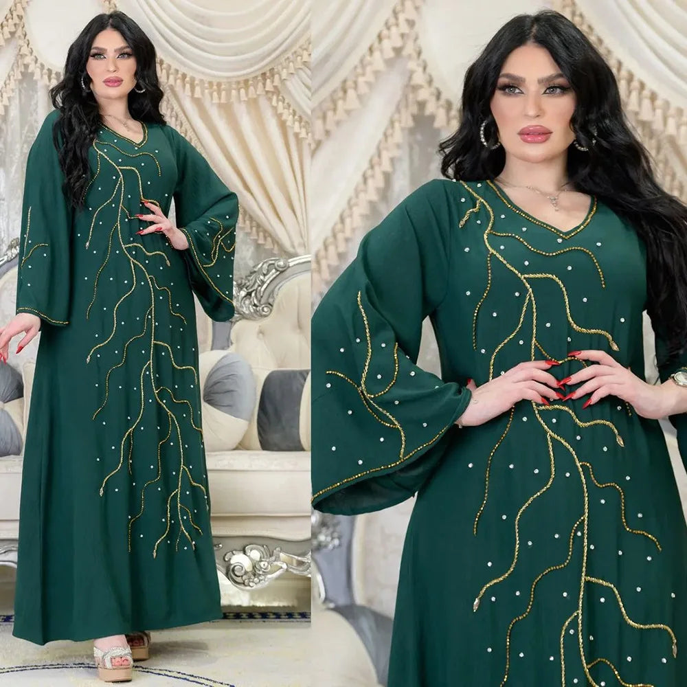 Kaftan Eid elegante muslimische Frauen Kleid Ramadan Party Dubai Abaya Truthahn Islam lange Abendkleider Musulmane elegante Vestidos.