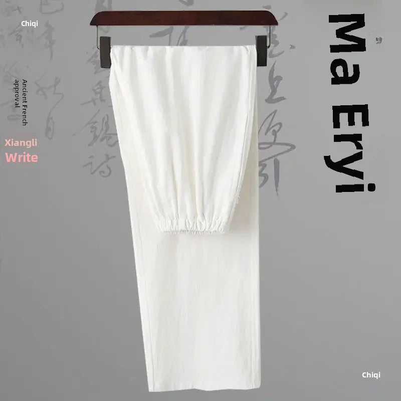 Traditional Chinese Men's Tang Suit Cotton Linen Ancient Costume Tea Servant Zen Meditation Clothing Middle Mountain Hanfu