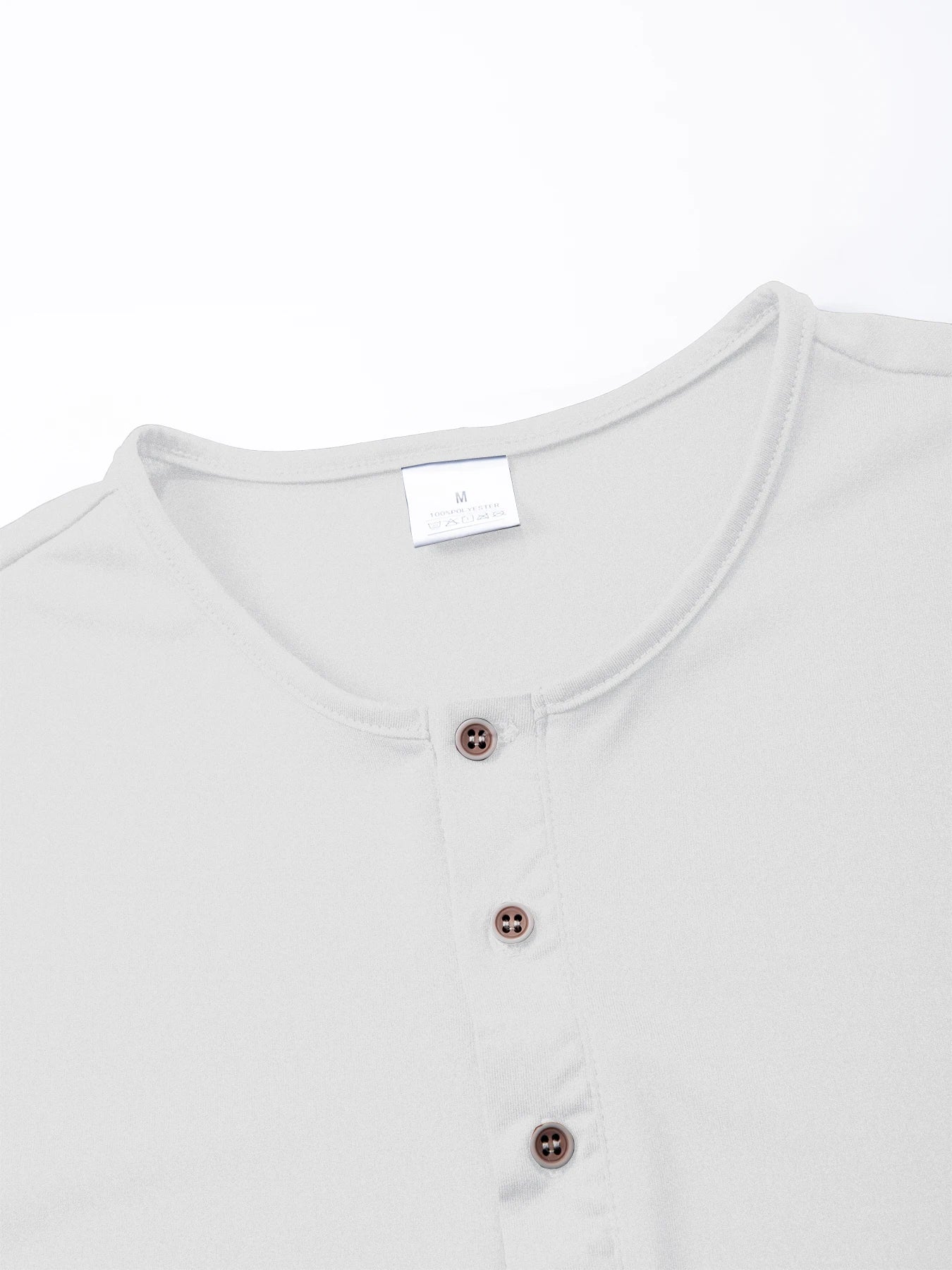 Men's Short Sleeve Henley Neck T-shirt Solid Color Male Tops Slim Fit Button Neck Casual Cozy Tshirt  Streetwear.