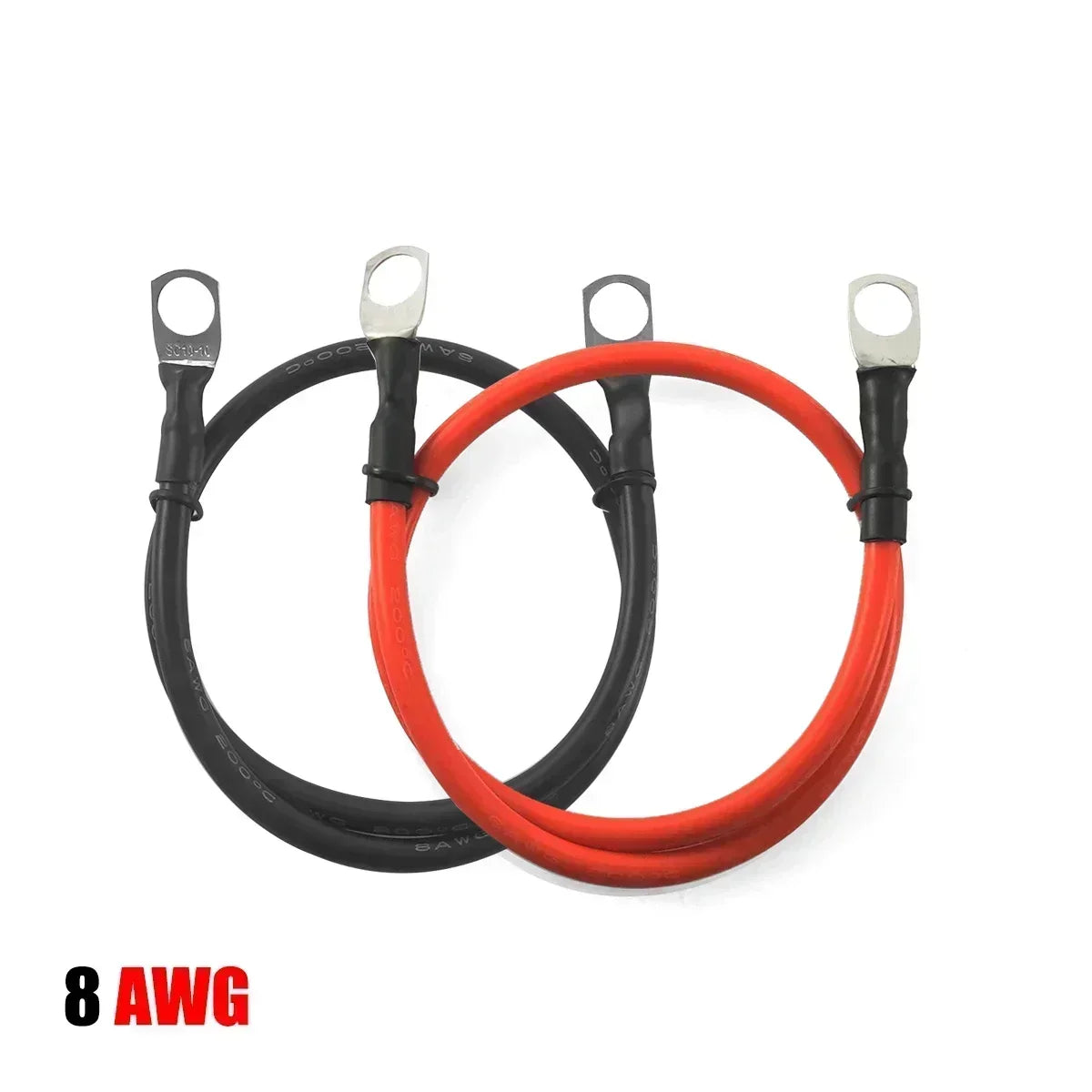 Soft Car Battery Silicone Cable with M6 M8 M10 Lug Red Black 8 6 4 3 0 AWG Electrical Wire for Auto RV Solar Panel Inverter UPS