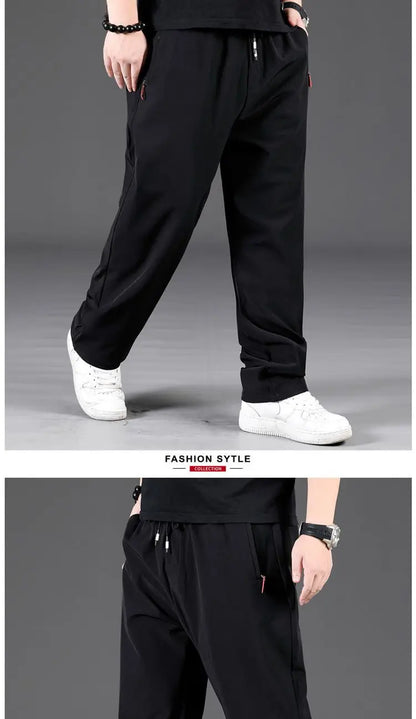 8XL Casual Pants Mens Straight Loose Trousers Men Clothing Elastic Waist Quick Dry Pants Summer Fashion Oversized Joggers Pants.