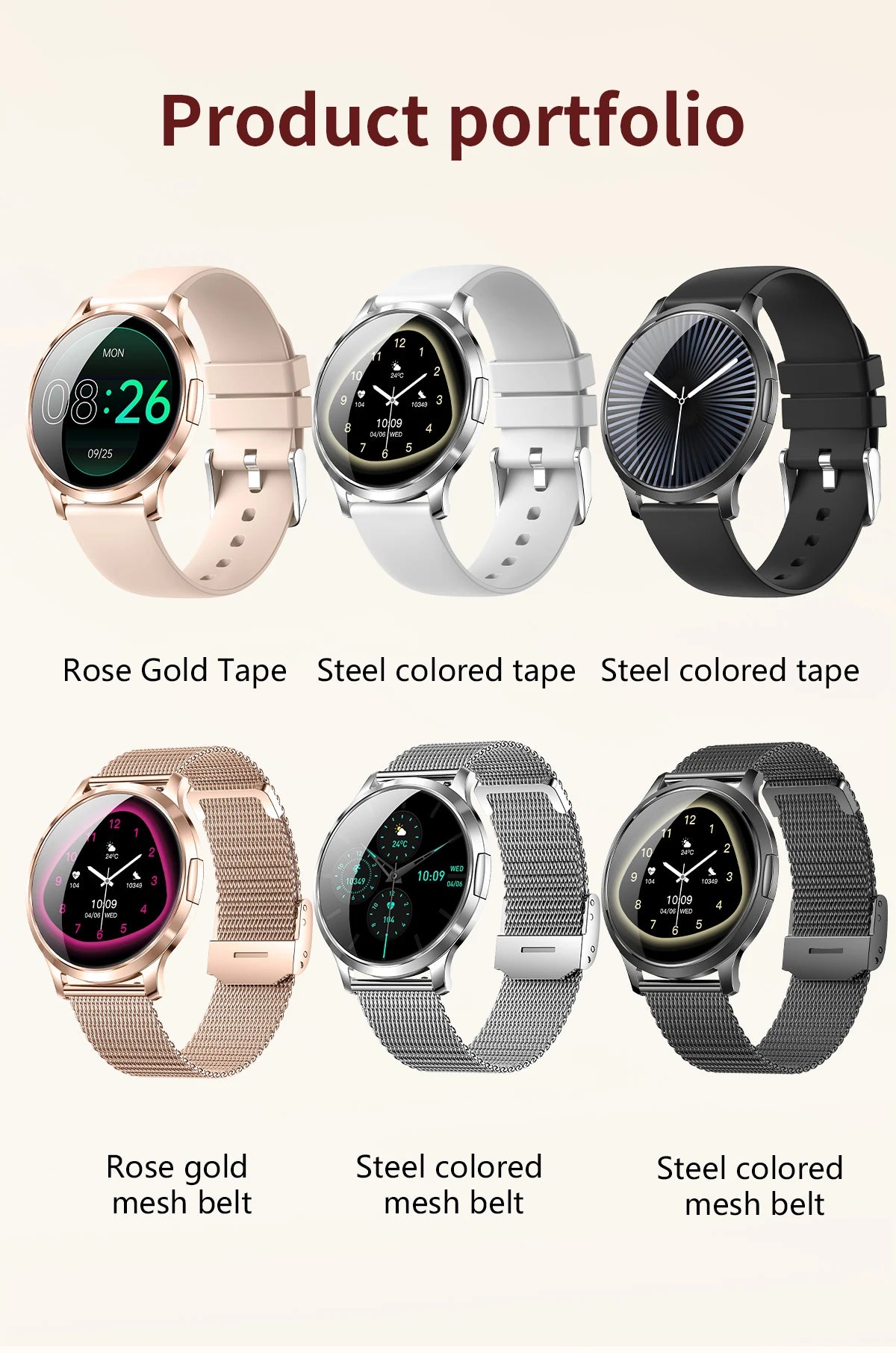 2025 New Smart Watch For Women AMOLED Screen Watches IP68 Waterproof Heart Rate Monitor Ladies Call Smart watch For Android ios