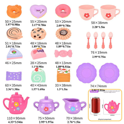 Kids Tea/Pastry Set Toy Simulation Pretend Play Food Playset for Children Montessori Toddler Children Gift Kitchen Girl.