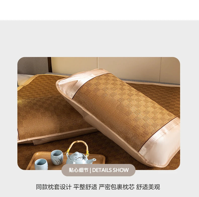 Natural Ice Rattan Mat 90/120/150/180/200cm Cool Summet Mat Mattress Plant Fiber Mat Househould Straw Mats Furniture Protector