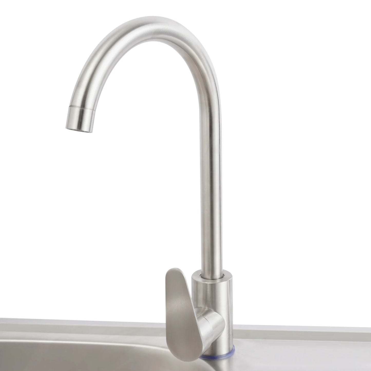 Freistehendes Waschbecken aus Edelstahl mit 360° °   Wasserhahn-Spüle mit Ablagefach, Handwaschstation für die Restaurantküche