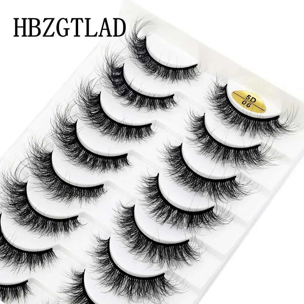 10 Pairs Lashes Fluffy Soft Russian Volumes Mink Lashes 3D Mink Eyelashes Lashes Reusable Fluffy False Lashes Russian Extensions