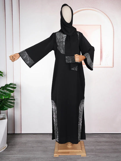 Abayas For Women Dubai Luxury 2024 African Muslim Fashion Dress Caftan Marocain Evening Party Dresses Boubou Robe Djellaba Femme.