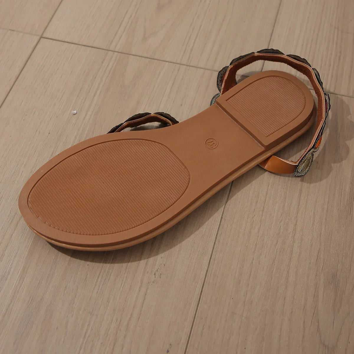 Yellow Embroidered Faux Flower Fashion Sandals Flat Plus Size 43 Summer Outdoor Beach Shoes Travel Mom Shoes.