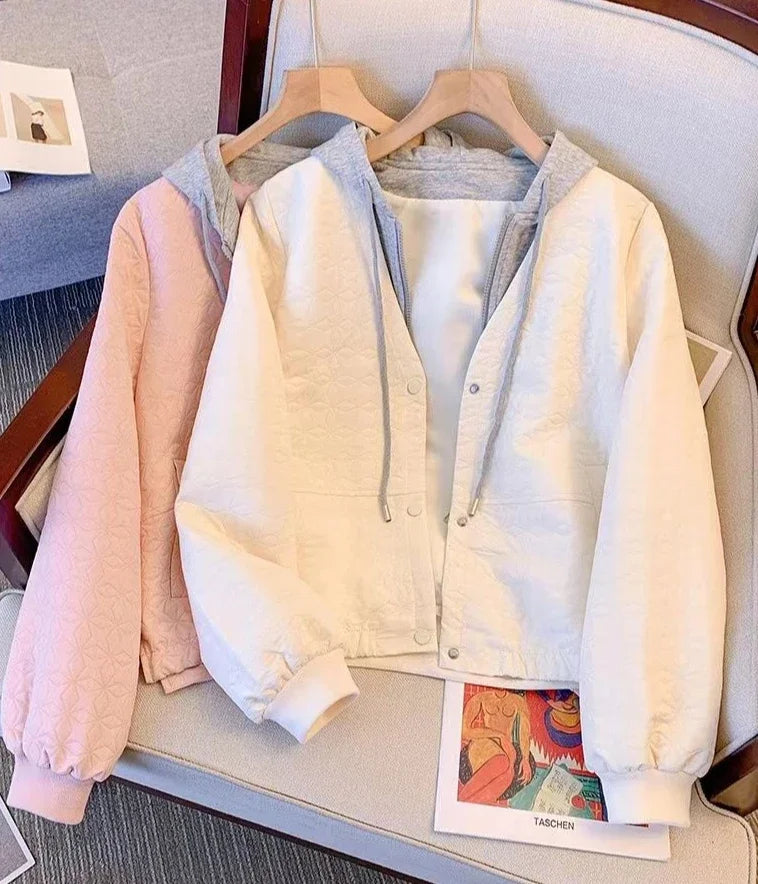 Frühling Herbst Damen Bomberjacken mit Kapuze, kurz, Vintage-Angebot, neu in Outerwears, weibliche Baseball-Fliegermäntel, eleganter Verkauf.