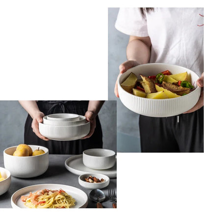 KINGLANG Nordic Creative Ceramics Plates matte glazed bowl Dishes Individual  Ins style Dishes Bowl Household Tableware.