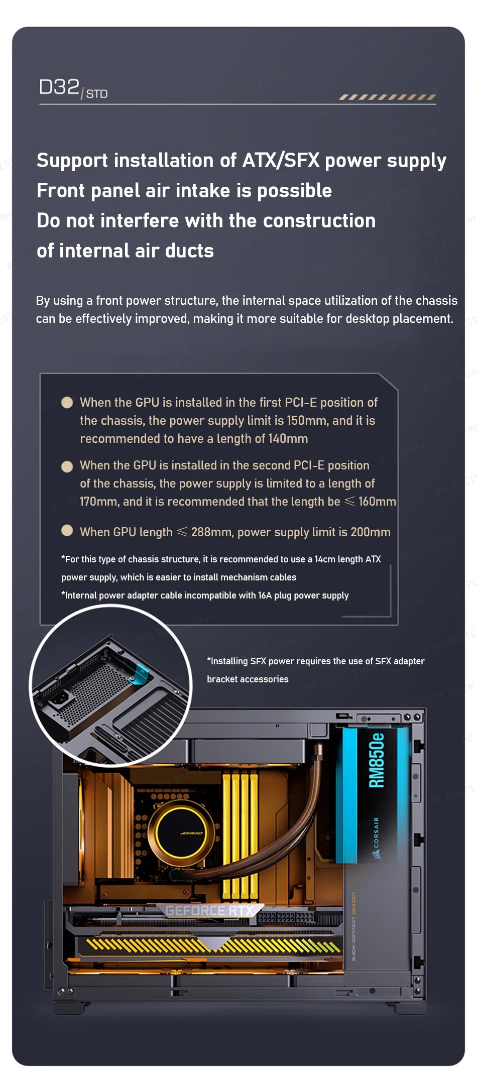 Jonsbo D32 STD/PRO Black MATX Desktop Small Case Support ATX/SFX Power Supply 240 Water Cooling Computer Office PC Case.