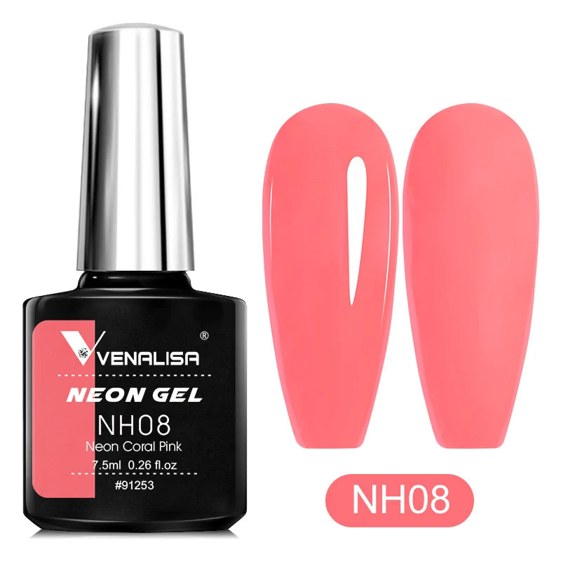 Venalisa New 7.5ml Neon Gel Nail Art Manicure Soak Off Camouflage Natural Nude Color Silicone Nail Gel Polish Lacquer Varnishes.