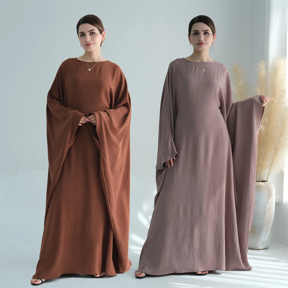 Ramadan Eid Baumwolle Leinen Khimar Abaya Set Dubai Muslim Sets Hijab Kleid Kaftan Abayas Kaftan Marocain Femme Vestidos Para Mujer.