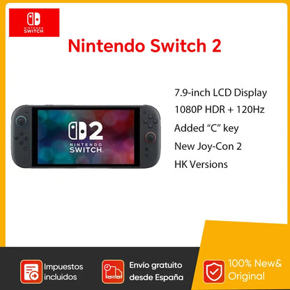 New Nintendo Switch 2 World Premiere 7.9'' Screen Joy‑Con Handle Enhanced Audio Adjustable Console Includes Mario Kart World.
