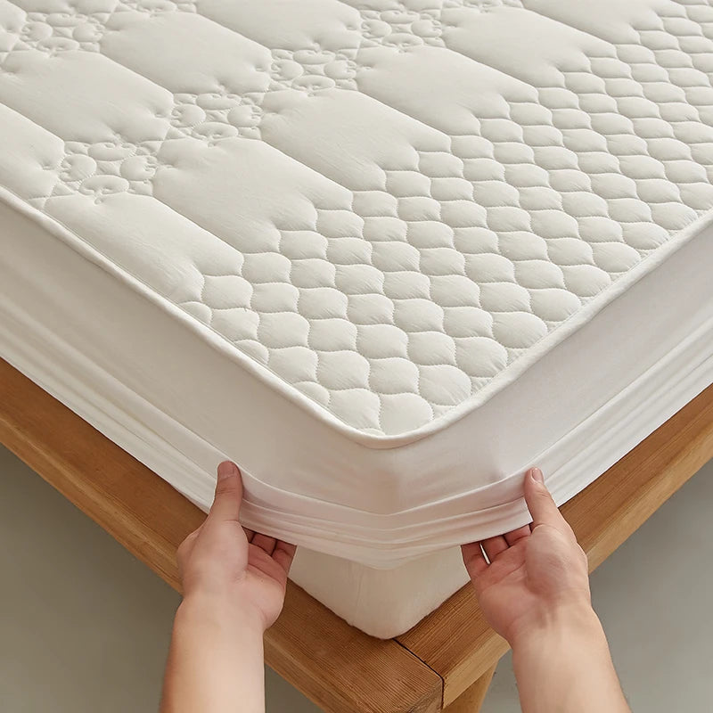 WASART King Size Double Bed Quilted Waterproof Mattress Protector Cover Elastic Fitted Sheet Protection Pad Thick Bedspread 150.