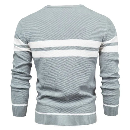 Embroidered LONSDALE Mens Boys Winter Stripe Sweater Thick Warm Pullovers Men's O-neck Basic Casual Slim Comfortable Sweaters.