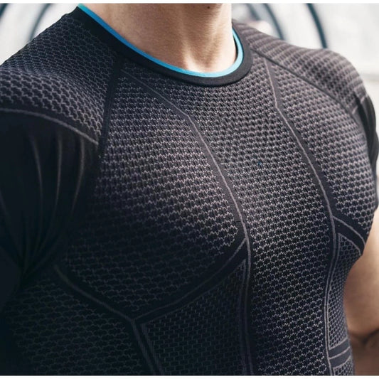 Men's Compression Quick Dry Skinny Fit Short Sleeve Athletic T-Shirt for Gym Workout Fitness Running Sport Bodybuilding.