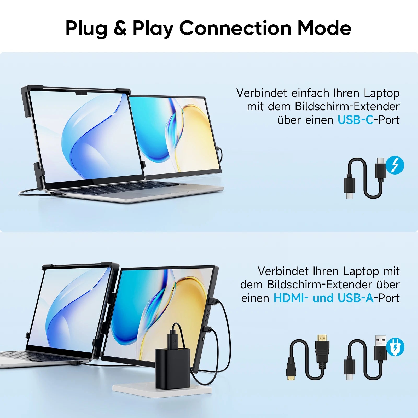 Dopesplay 14.1 inch Portable Monitors 1200P HDR External Screen Extender for Laptop XBox PS4 5 Second Display up to 17.3 Laptops.